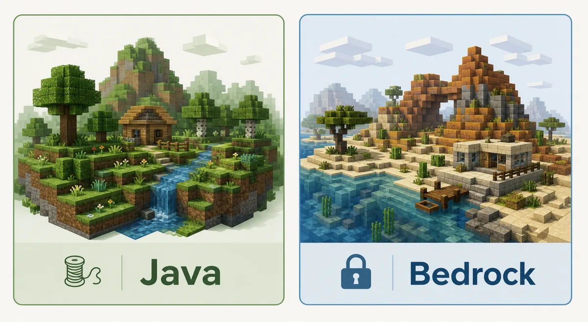 Editorial comparison of Java mod seed recovery and a separate Bedrock platform environment